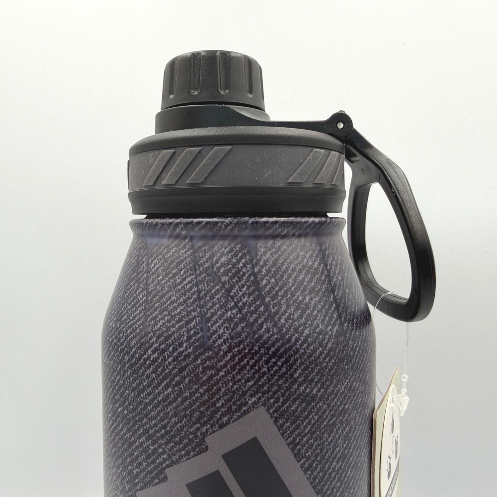 Adidas 1L Water Bottle Black Grey IU7766 Twill Insulated 24 Hour Cold/12 Hot NEW - Picture 4 of 10